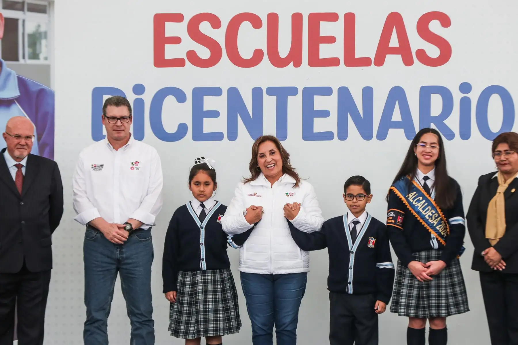 Presidenta Dina Boluarte participa en la inauguración de la décima Escuela Bicentenario IE 6082 Los Próceres en Santiago de Surco. Foto: ANDINA/ Connie Calderon
