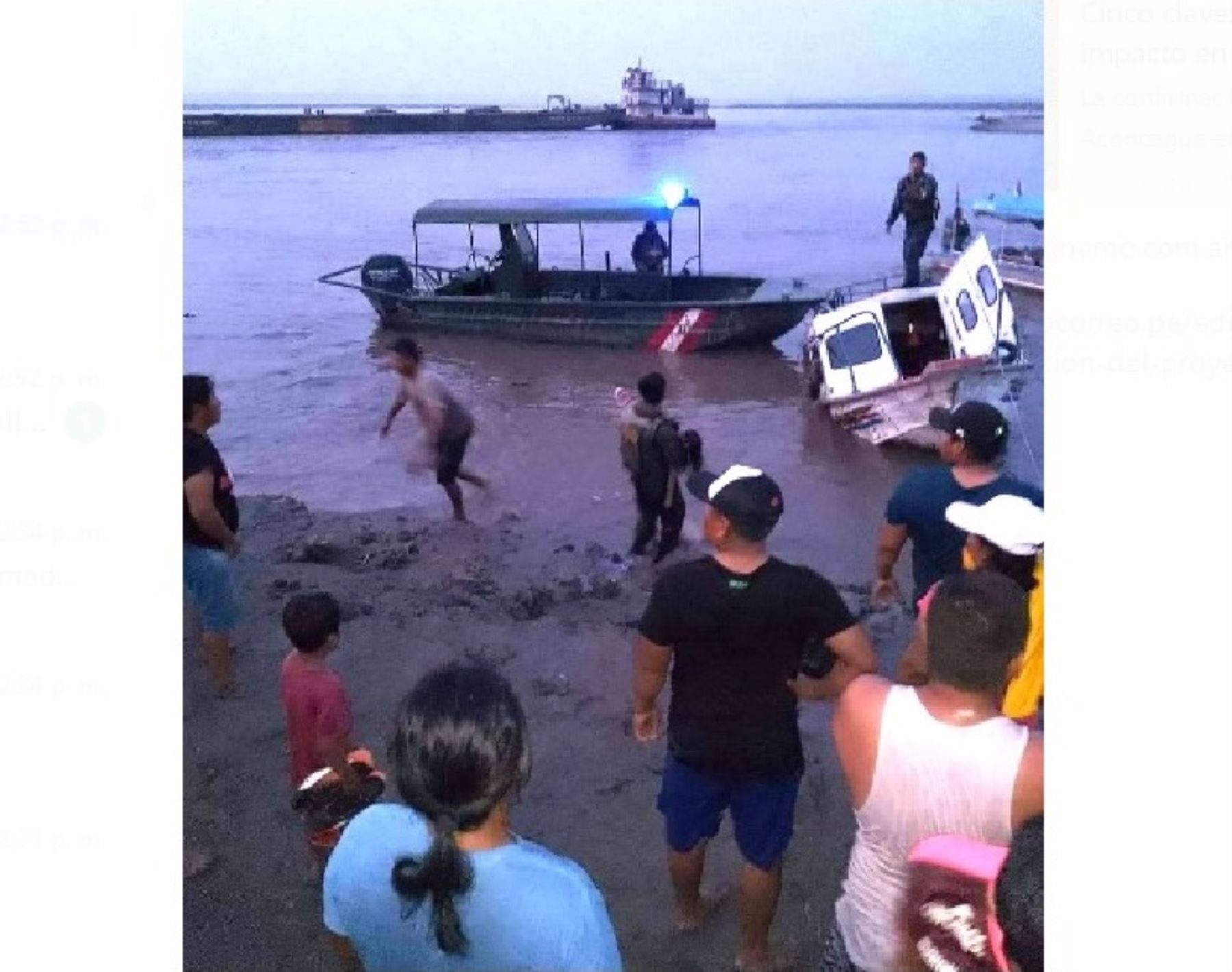 Cuatro fallecidos deja el naufragio de embarcación en el río Nanay, en Loreto. Foto: Alianza al Día/Facebook