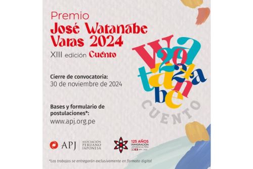 Pieza gráfica para la convocatoria al Premio José Watanabe Varas de la APJ.