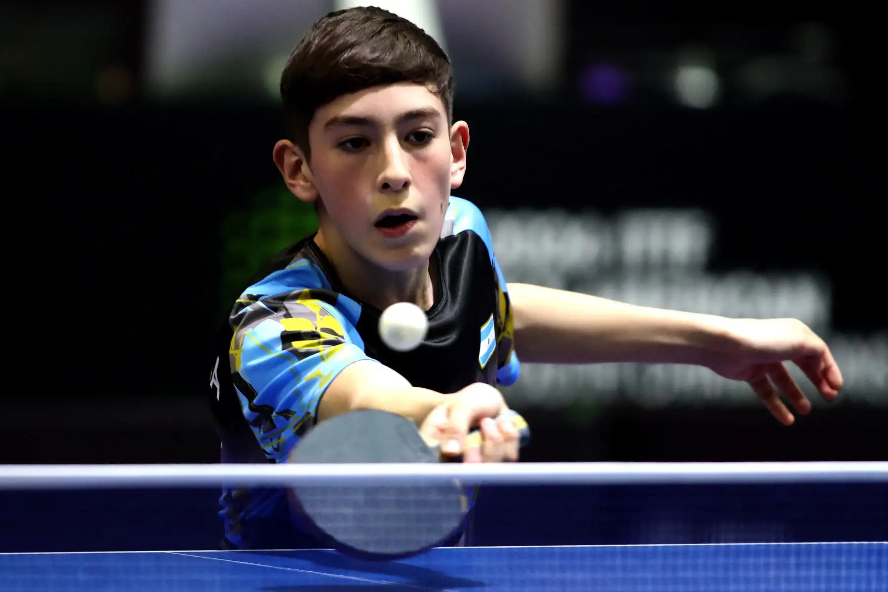 Partido de Tenis de Mesa entre los equipos de Perú y Argentina. Jugadores : Santiago Uribe, Estéban Camacho y Samuel Duffoo del equipo peruano. Benjamín Archua, Agustín Asmu y Guiliano La Visa de Argentina, participan  en el Campeonato Panamericano Juvenil Lima 2024, el cual es clasificatorio al Mundial de la categoría que se realizará en noviembre en Suecia.
Foto : ANDINA/ Lino Chipana.