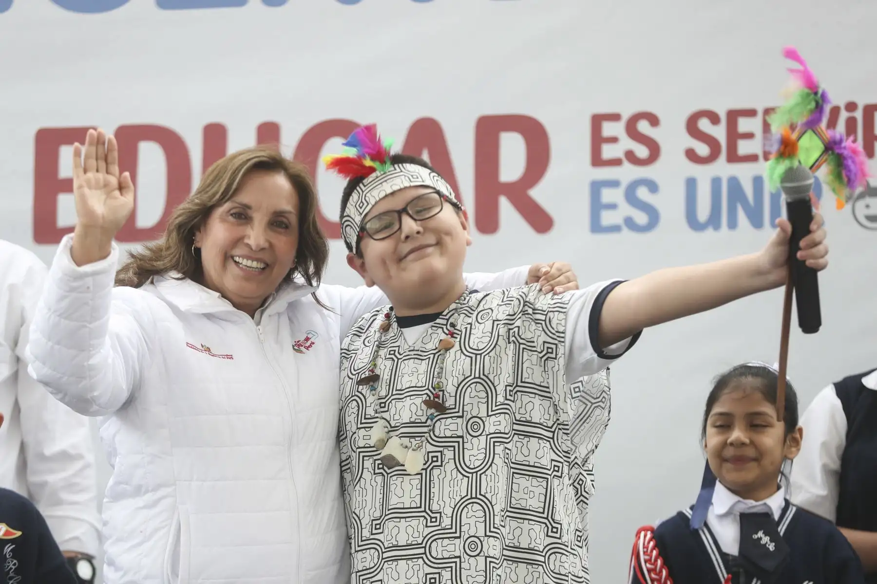 La presidenta de la República, Dina Ercilia Boluarte Zegarra, participó en la ceremonia de inauguración de la I.E. Bicentenario 7207 "Mariscal Ramón Castilla" en el distrito de San Juan de Miraflores. Foto: ANDINA/Presidencia
