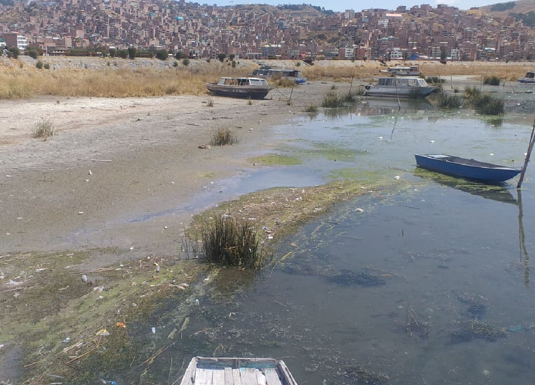 Puno en alerta por disminución del nivel del agua del lago Titicaca, que en lo que va del año descendió 55 centímetros. Foto: ANDINA/difusión.