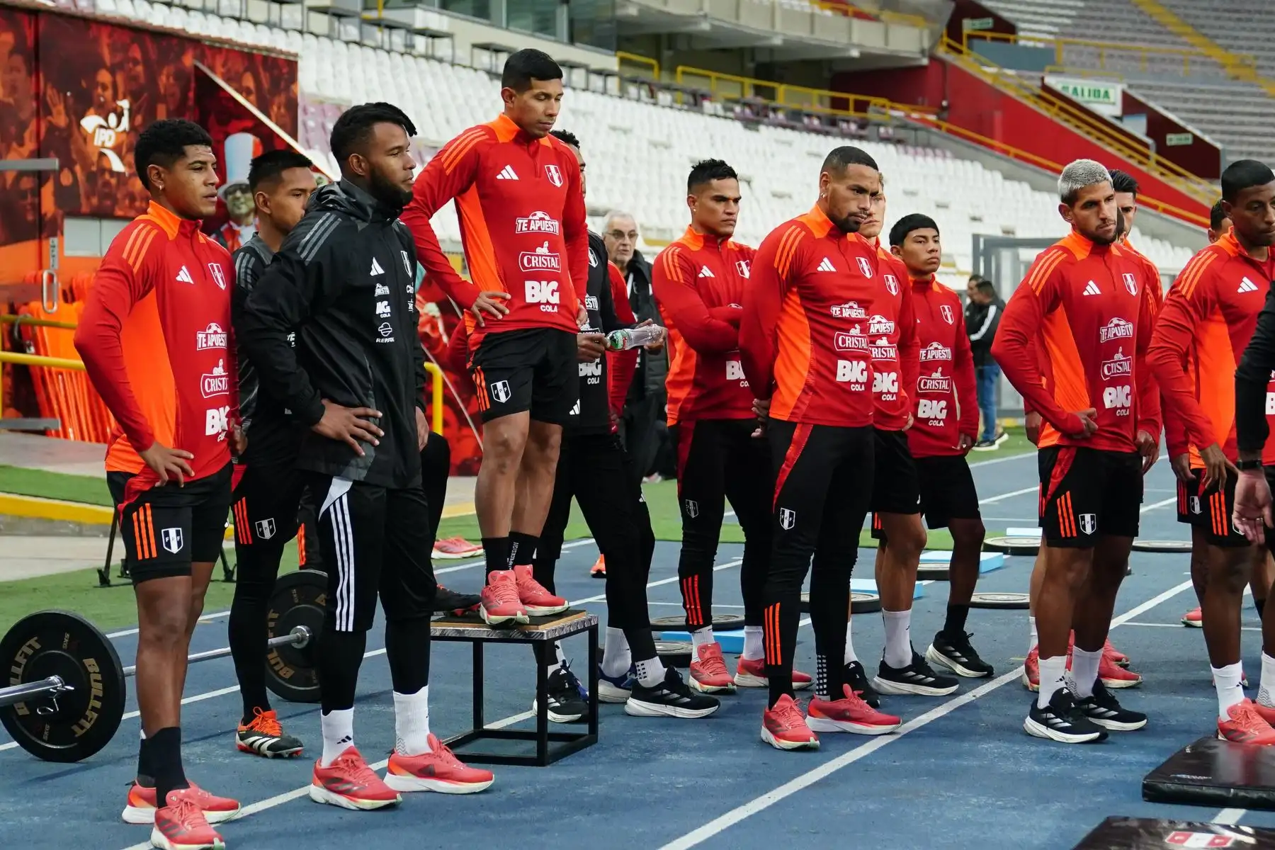 Entrenamiento de la selección Peruana, con miras al partido de eliminatorias frente a Colombia este viernes. 
Foto: ANDINA/Difusión