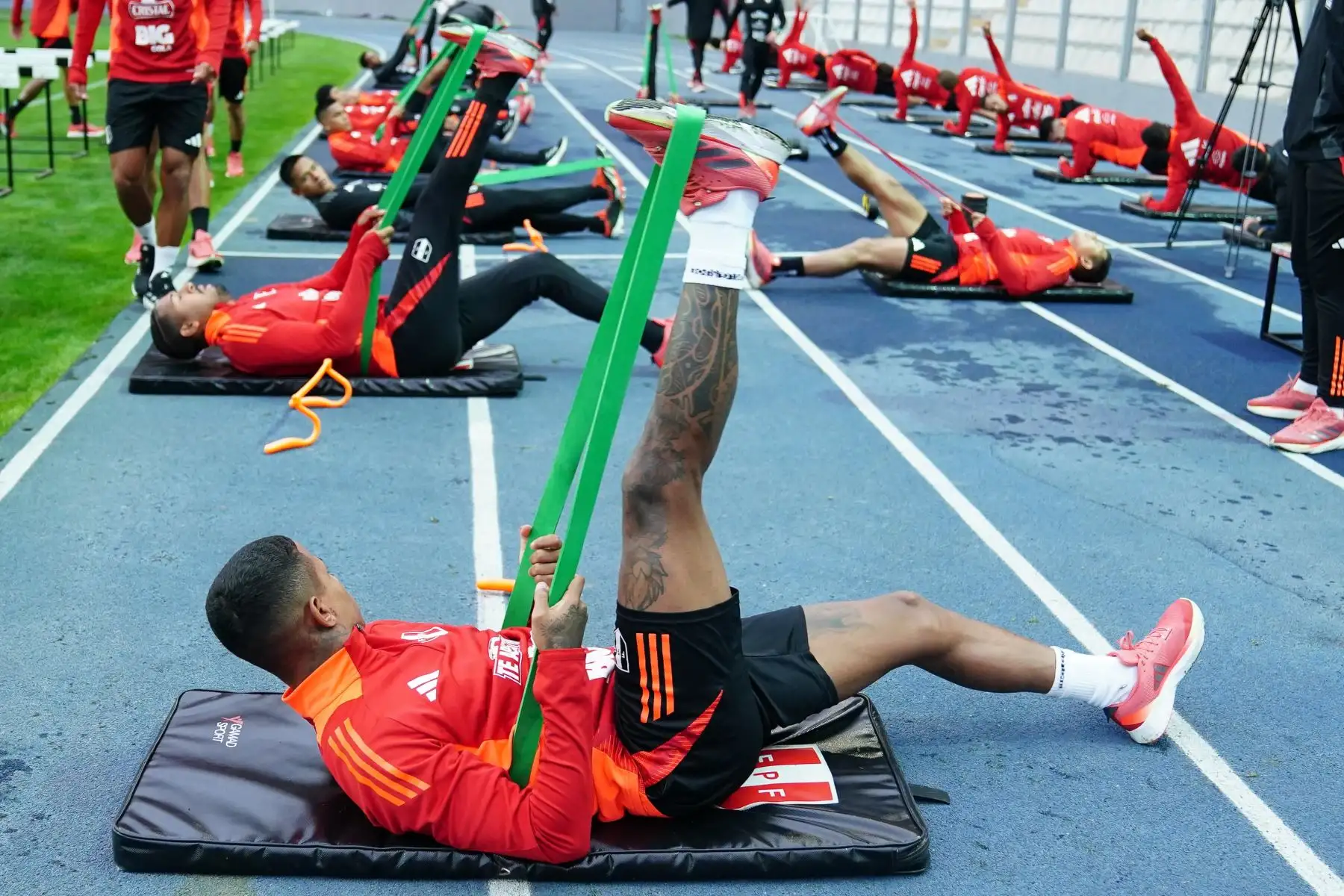 Entrenamiento de la selección Peruana, con miras al partido de eliminatorias frente a Colombia este viernes. 
Foto: ANDINA/Difusión