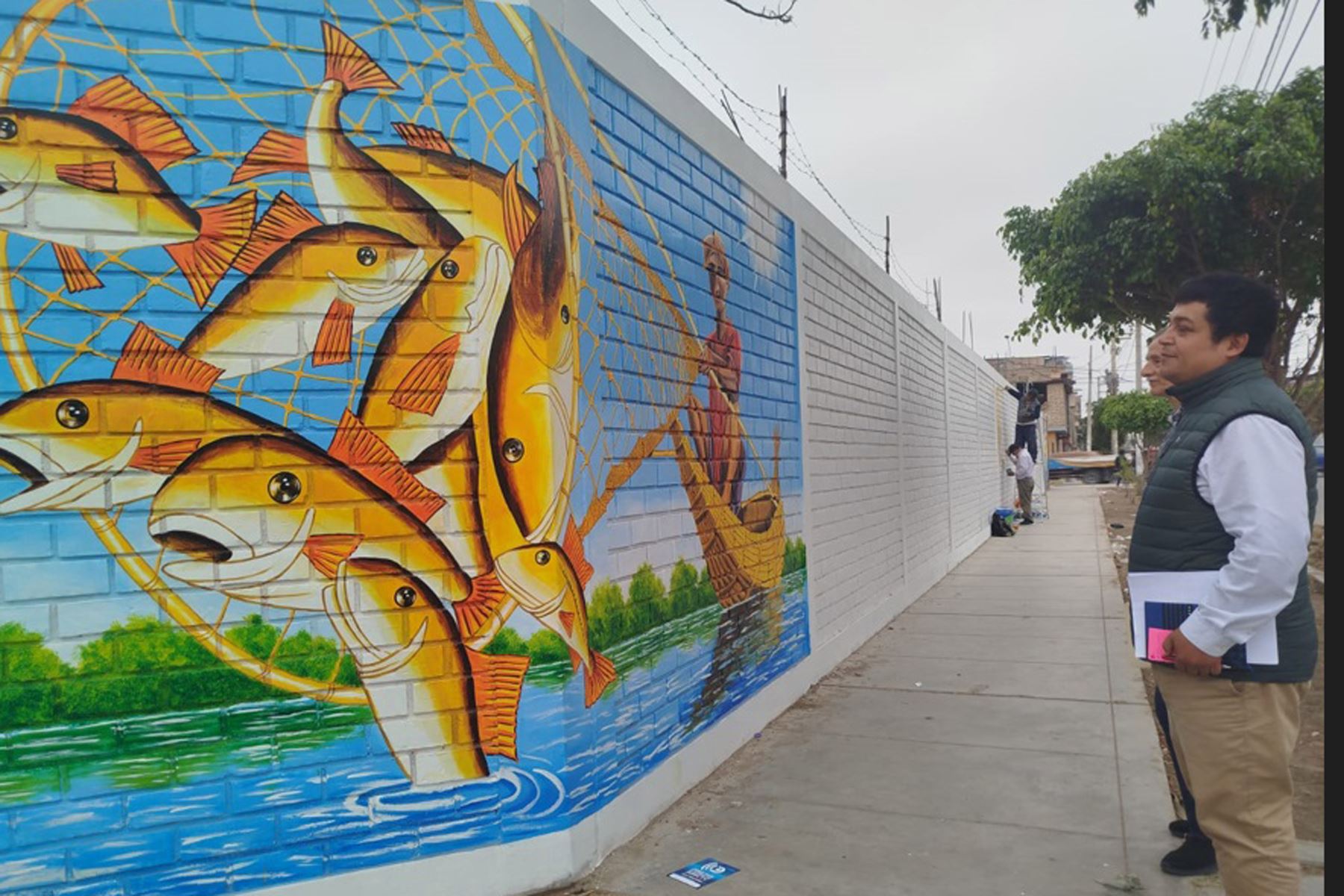 Los restaurantes preparan murales alusivos a los productos marinos que identifica a Chiclayo. Foto: ANDINA/Difusión