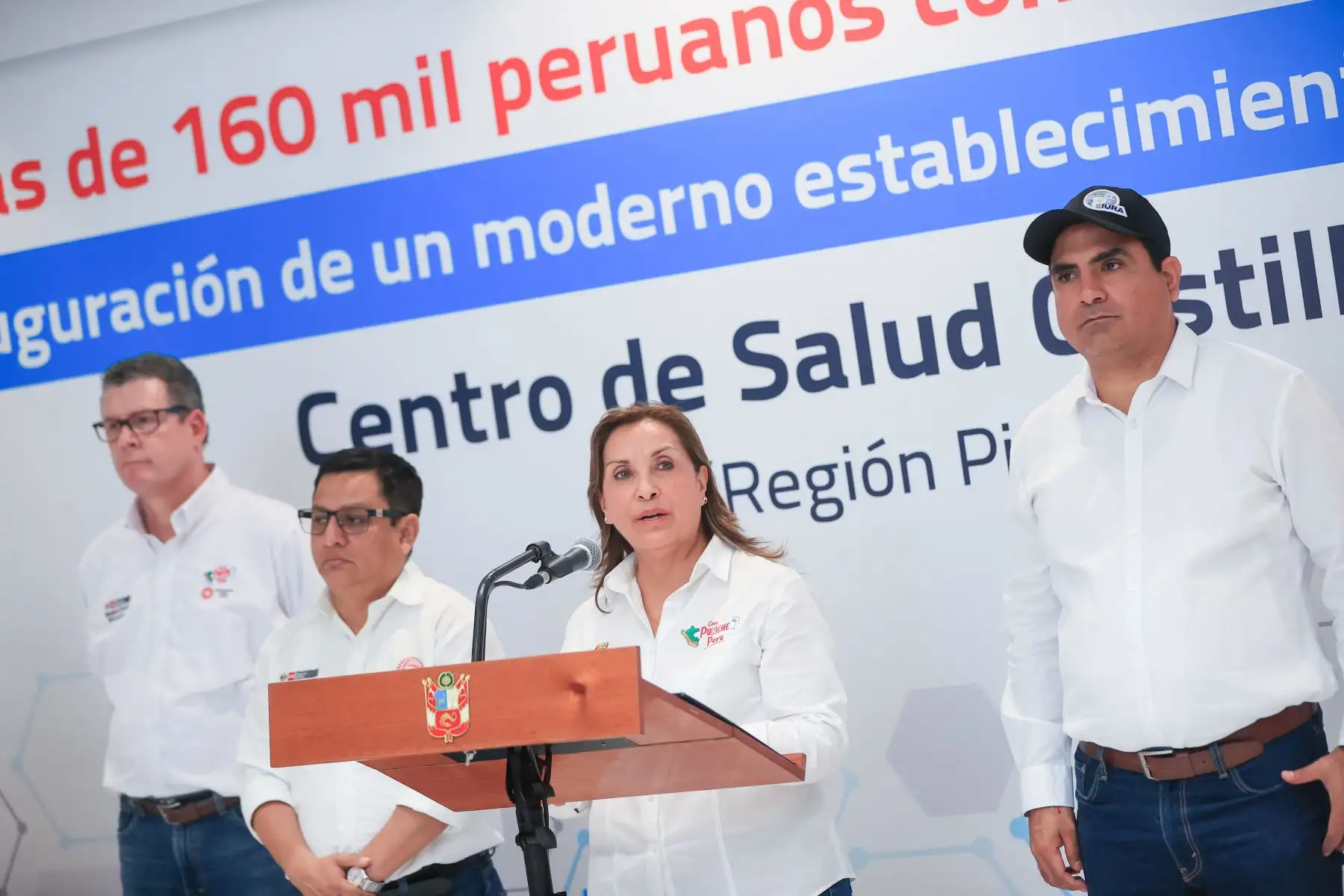 La presidenta de la República, Dina Ercilia Boluarte Zegarra, inauguró la nueva infraestructura del Centro de Salud Castilla I-4 en la región Piura, en donde estuvieron presente ministros de Estado, autoridades locales y personal de salud. Foto: ANDINA/Presidencia