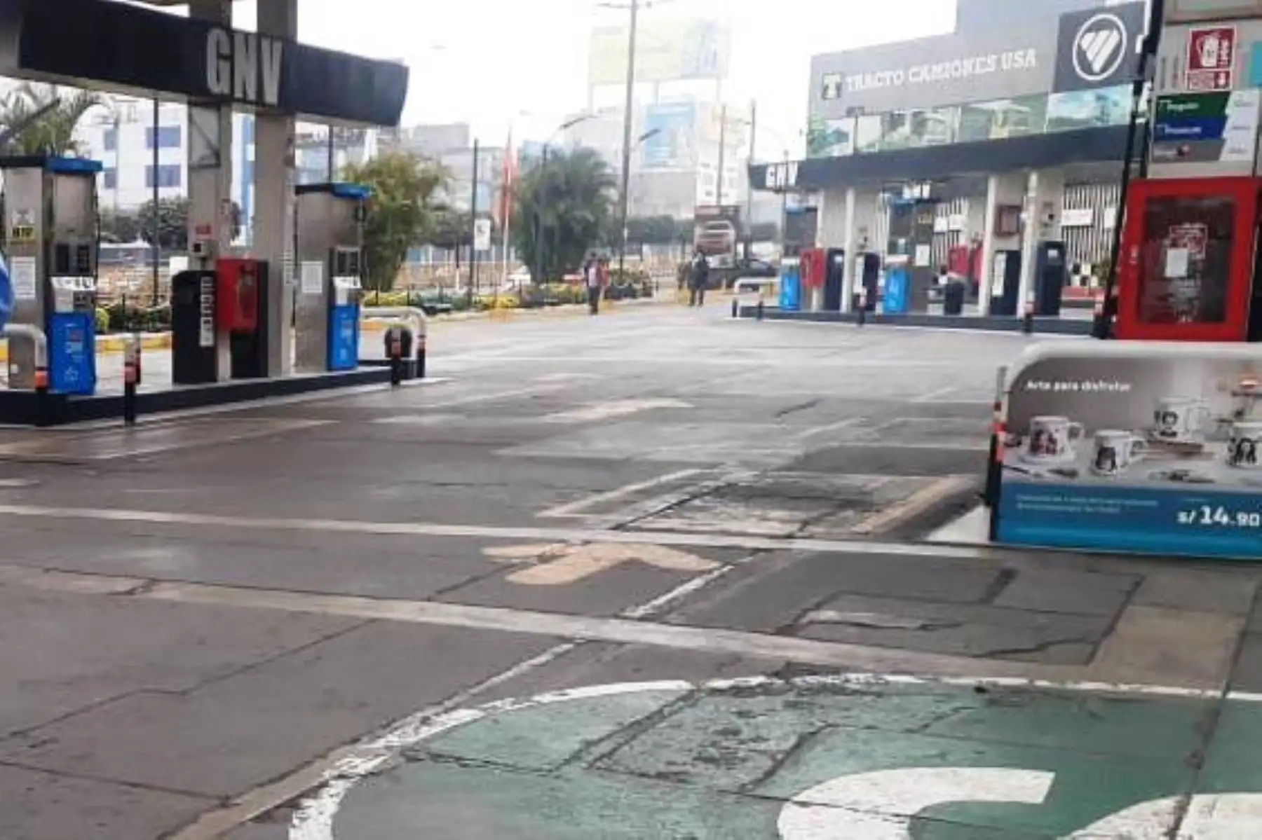 San Luis: taxista chocó contra dispensador de GNV en grifo y causa alarma. Foto: ANDINA/Difusión.