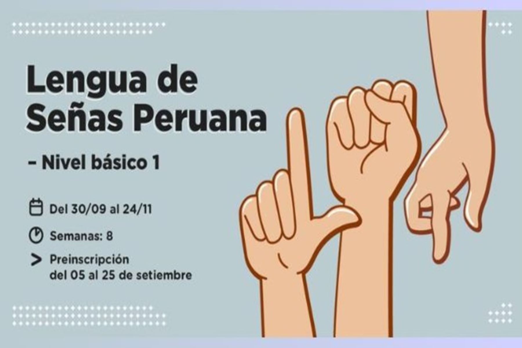 Clases se desarrollarán del 30 de septiembre al 24 de noviembre de 2024, con un periodo de preinscripción del 5 al 25 de septiembre de 2024.