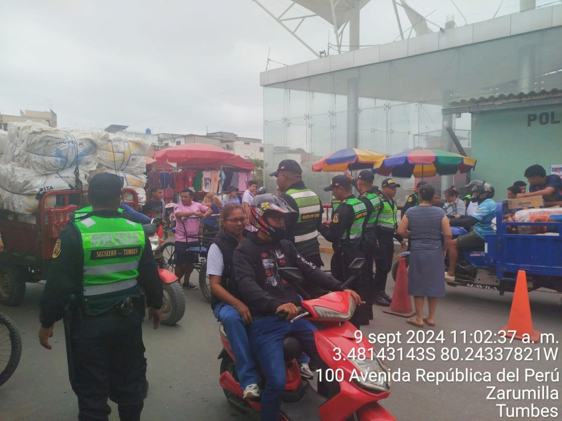Policía Nacional de Tumbes ejecuta operativo y redobla vigilancia en la frontera con Ecuador. ANDINA/Difusión
