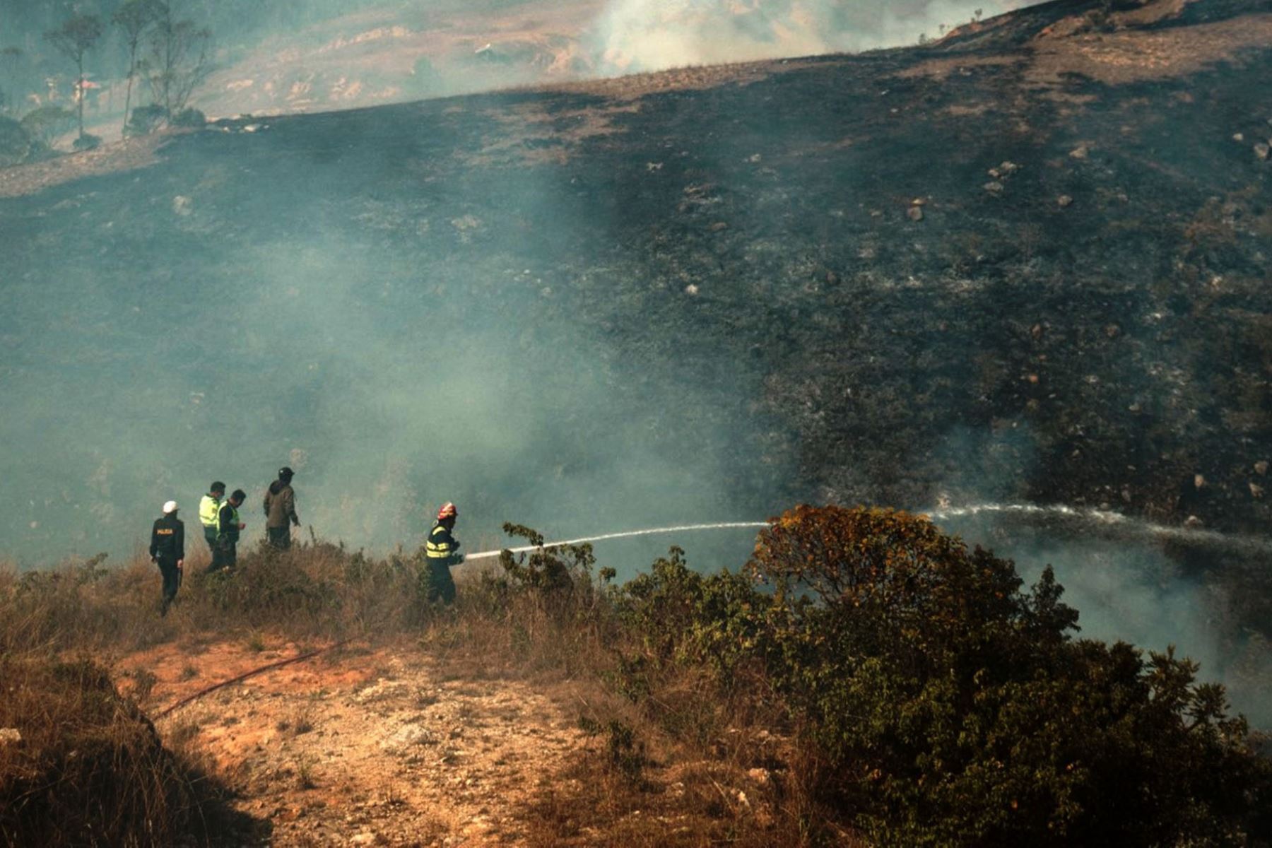 La humilde mujer trató de apagar el fuego y fue alcanzada por las llamas. Foto: ANDINA/Difusión
