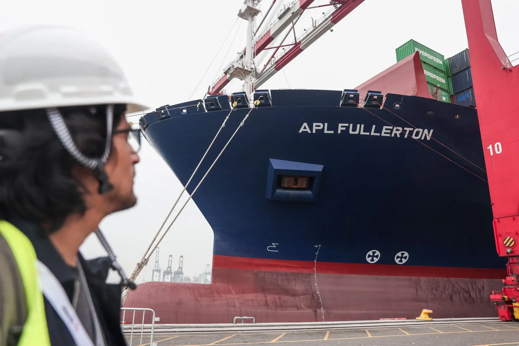 Llegada del buque portacontendores APL “Fullerton”, procedente de Singapur, al Muelle Sur del Callao, el buque con mayor capacidad que ha llegado a un puerto peruano hasta la fecha. Foto: ANDINA/Connie Calderon