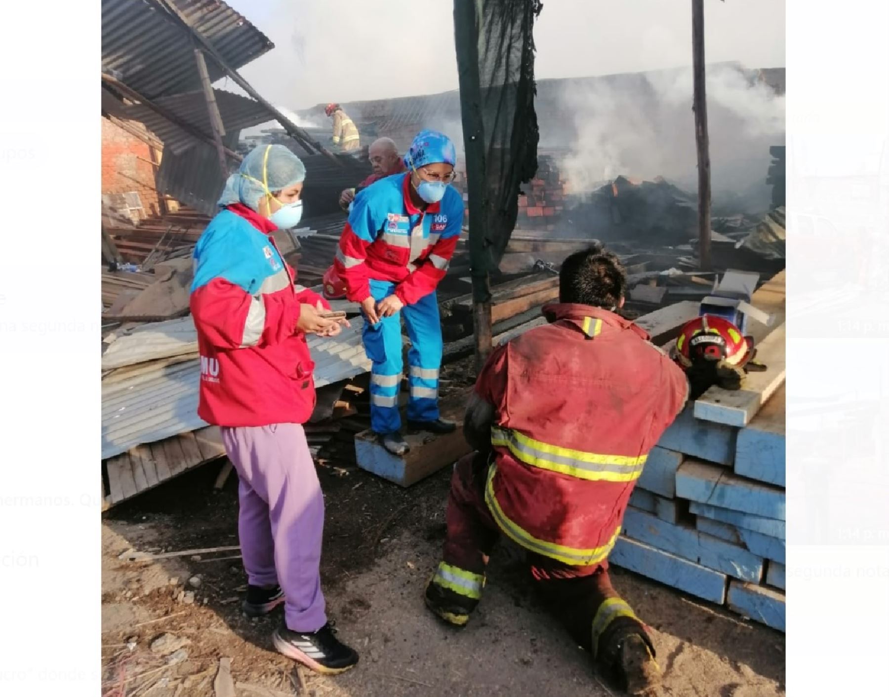 Nueve personas resultaron heridas a consecuencia del incendio urbano que afectó a cuatro madereras en la ciudad de Arequipa. ANDINA/Difusión