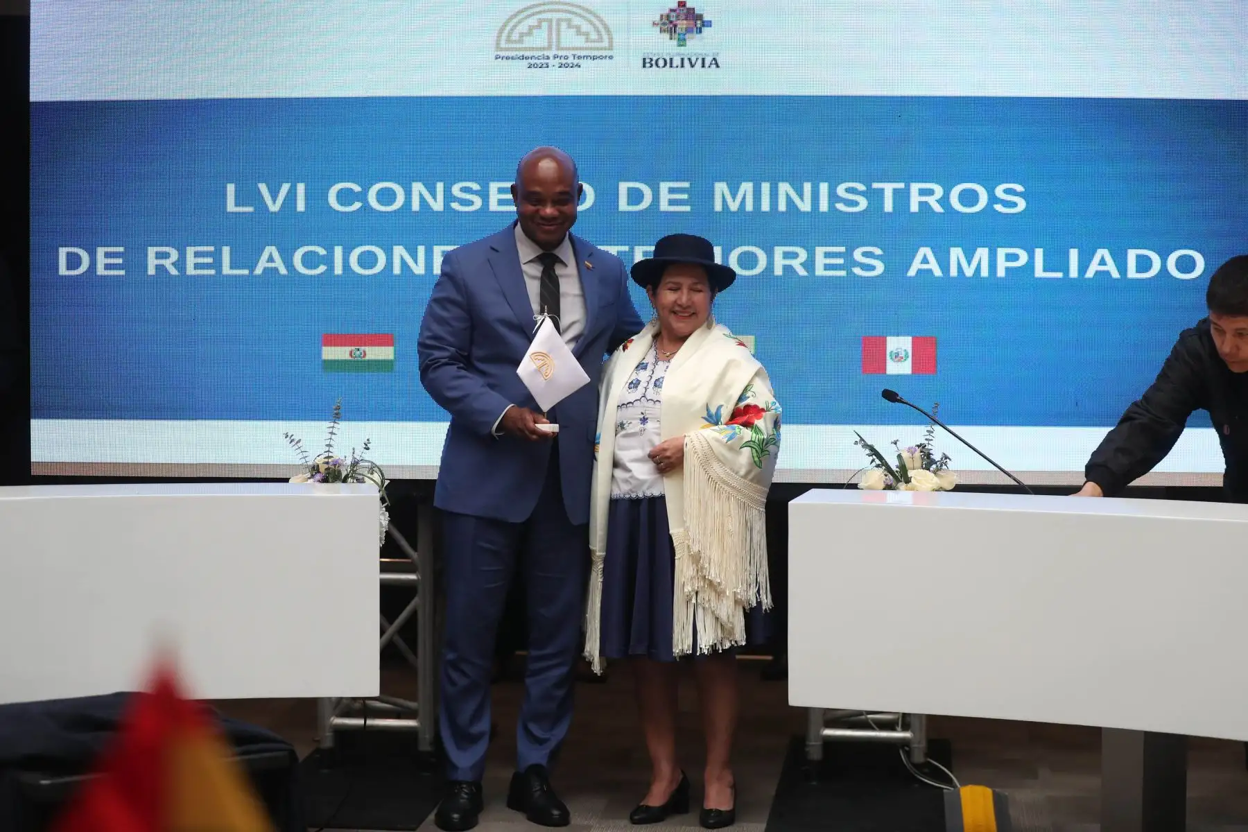 Luis Gilberto Murillo de Colombia asumió como nuevo presidente Pro Tempore de la Comunidad Andina de Naciones, en una ceremonia en donde participaron los cancilleres y las máximas autoridades de las carteras de Comercio de los países miembros. Foto: ANDINA / Lino Chipana