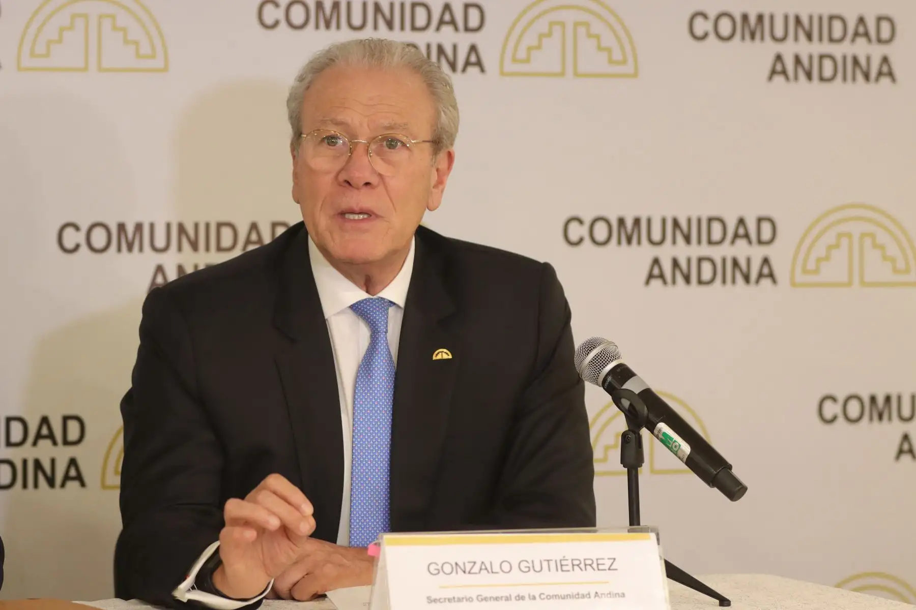 Conferencia de prensa de Gonzalo Gutiérrez, Secretario General de la Comunidad Andina.
Foto: ANDINA / Lino Chipana.