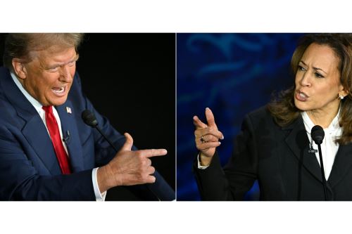 Candidatos Donald Trump y Kamala Harris. Fotos: AFP