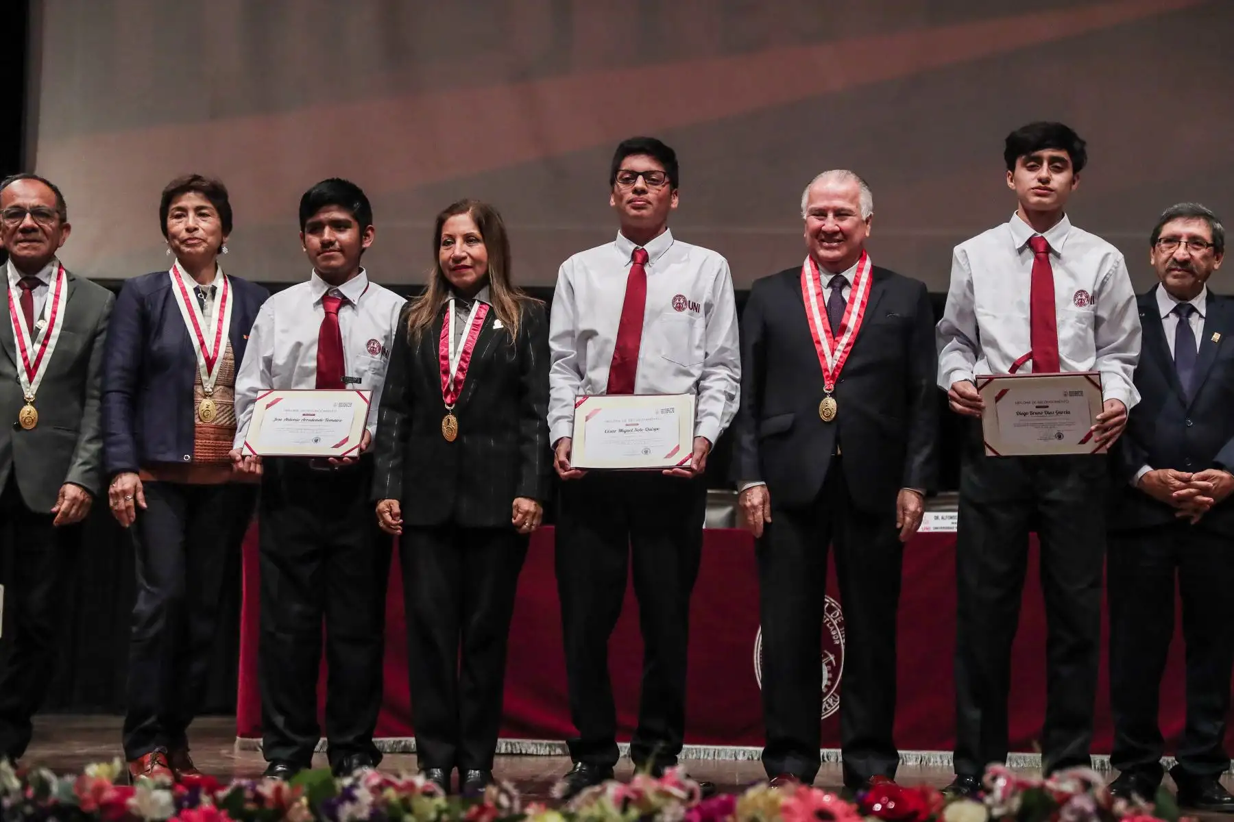 Ceremonia de premiación a los primeros puestos del examen de admisión 2024-2 de la Universidad Nacional de Ingeniería (UNI). Foto: ANDINA/ Connie Calderon