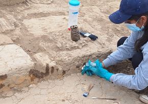 Arqueólogos peruanos descubren muros decorados con evidencia moche en huaca Mochan, en el valle de Virú, en La Libertad, Foto: Luis Puell