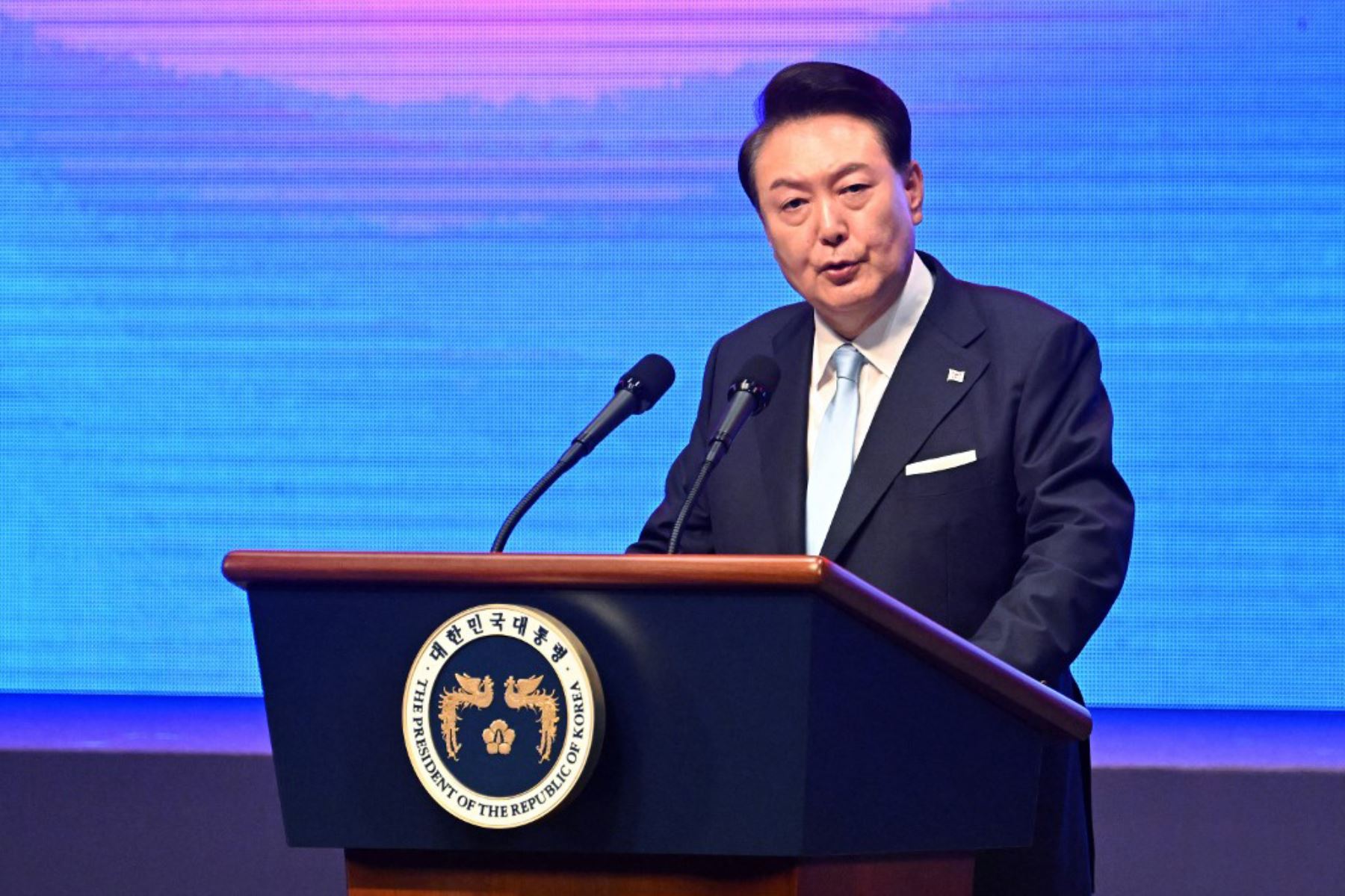 Presidente de Corea del Sur, Yoon Suk-yeol. Foto: AFP.