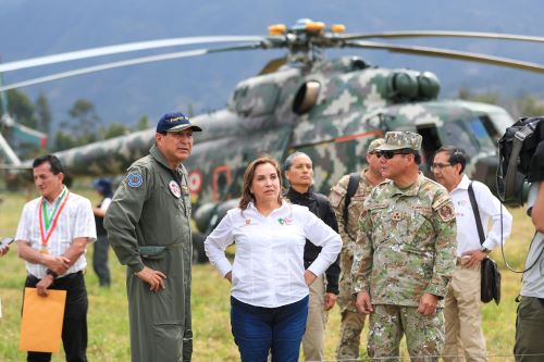 Presidenta Dina Boluarte llegó a Amazonas por incendios forestales. ANDINA/Prensa Presidencia