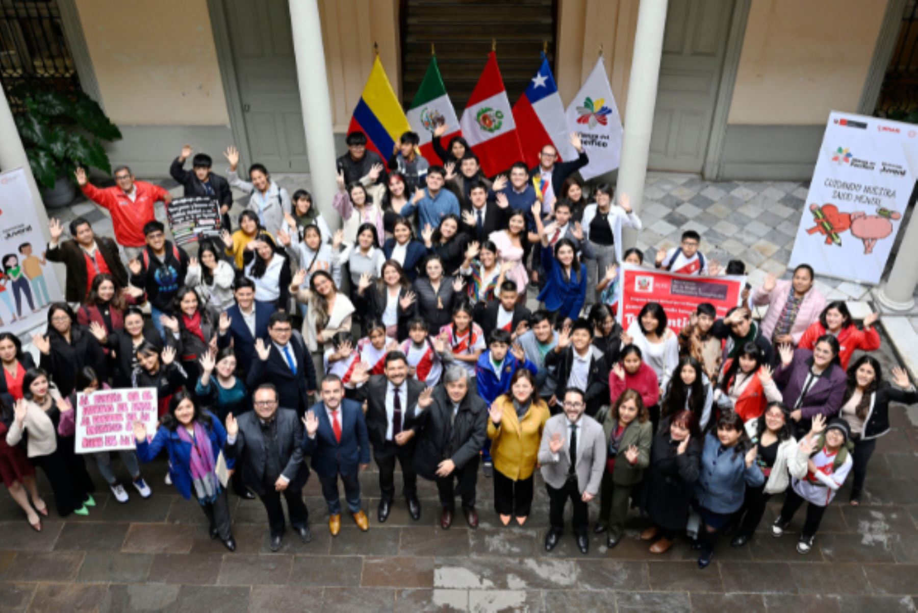 Veinte jóvenes voluntarios de los países miembros de la Alianza del Pacífico (Chile, Colombia, México y Perú) participarán presencialmente en las actividades del proyecto. Foto: ANDINA/Ministerio de Relaciones Exteriores.