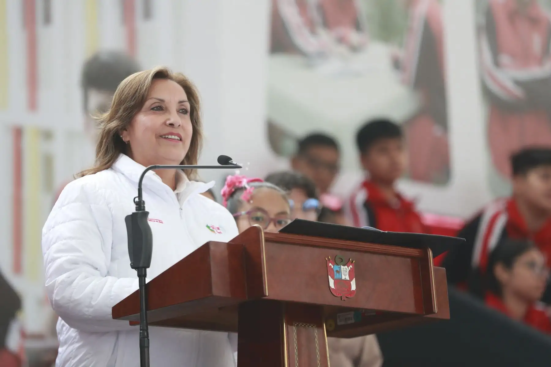 Presidenta Dina Boluarte, inaugura la decimocuarta Escuela Bicentenario; la I. E. 3080 Perú-Canadá ubicada en el distrito de Los Olivos. Foto: ANDINA/Prensa Presidencia