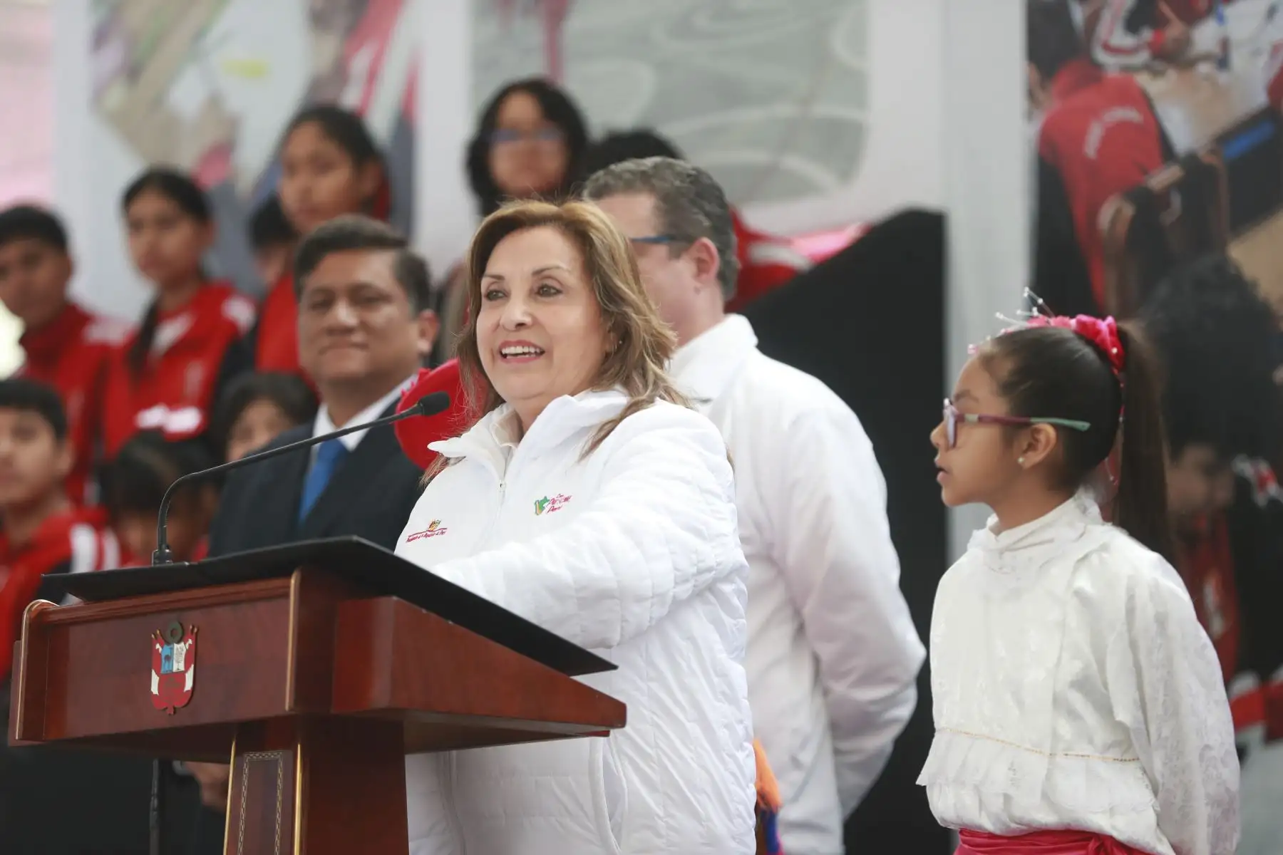 Presidenta Dina Boluarte, inaugura la decimocuarta Escuela Bicentenario; la I. E. 3080 Perú-Canadá ubicada en el distrito de Los Olivos. Foto: ANDINA/Prensa Presidencia