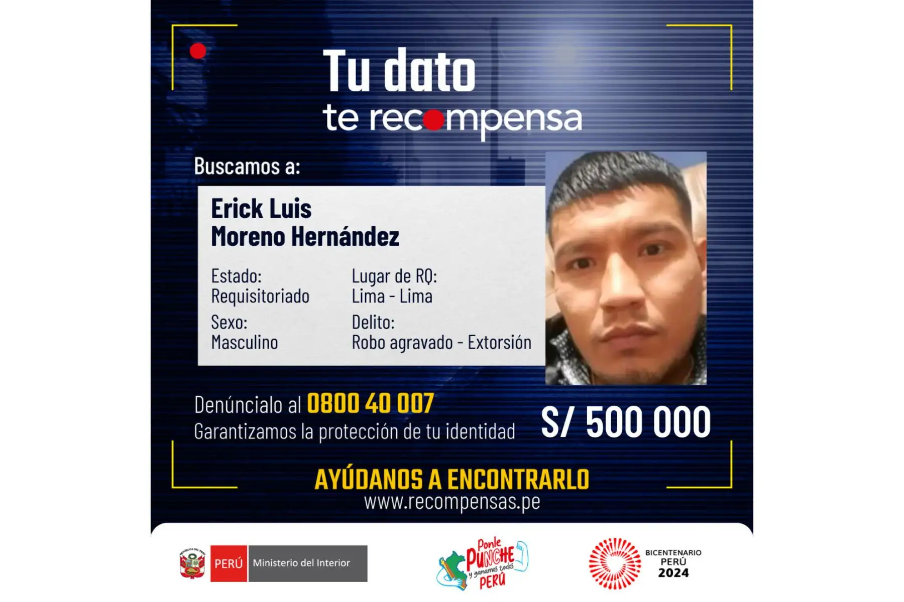 Erick Moreno Hernández es acusado de secuestro y extorsión. Foto: AFP