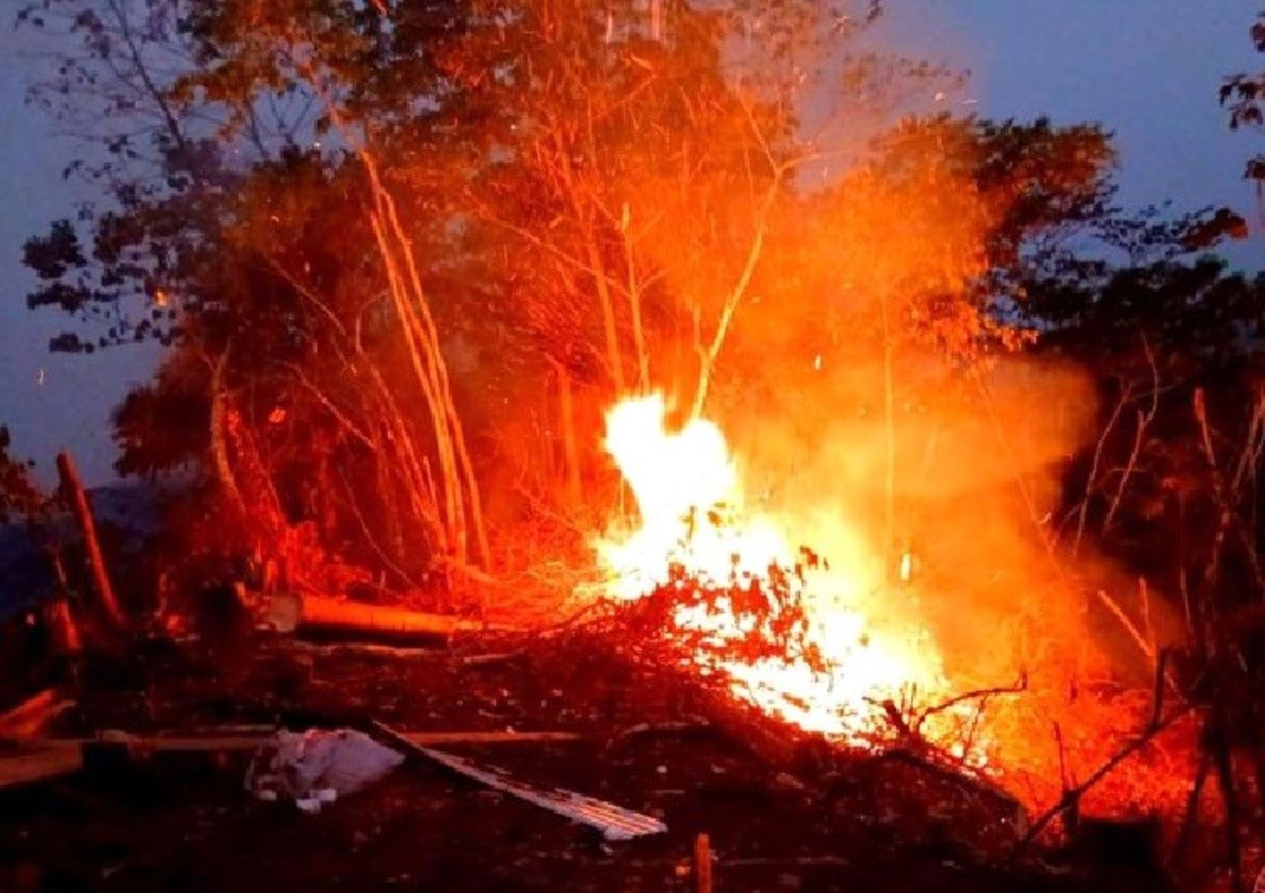 Brigadas contraincendios lograron sofocar un incendio forestal reportado en el distrito de Irazola, provincia de Padre Abad, región Ucayali.