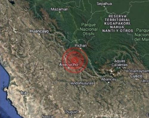 Un temblor de magnitud 4.2 se registró en la madrugada de hoy lunes 22 de septiembre en el distrito de San Miguel, provincia de La Mar