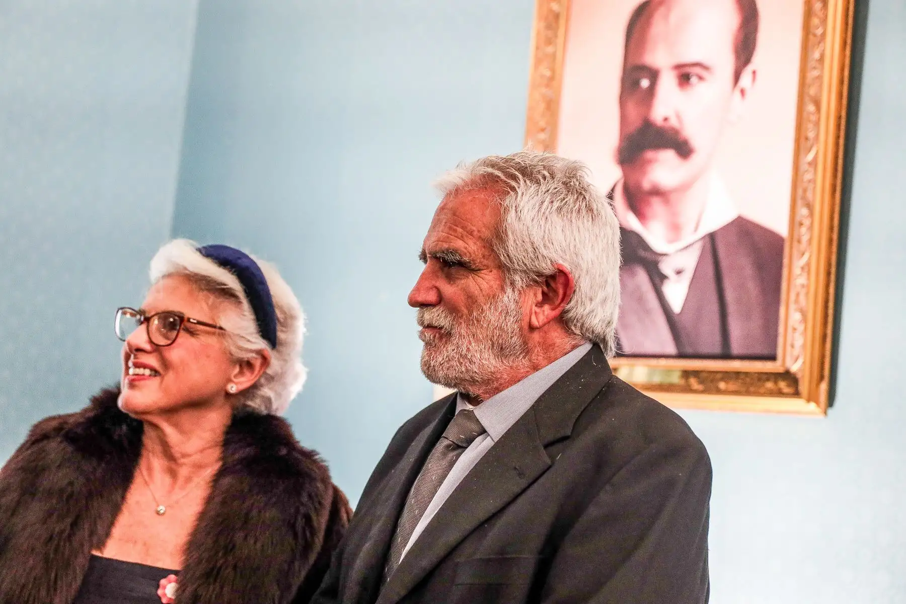 Familiares de Claudio Rebagliati, asisten a la inauguración "Sala histórica del Himno Nacional del Perú". Este personaje, nacido en Italia, fue el músico y compositor que restauró, armonizó y orquestó la versión oficial del Himno Nacional del Perú. Foto: ANDINA/ Connie Calderon