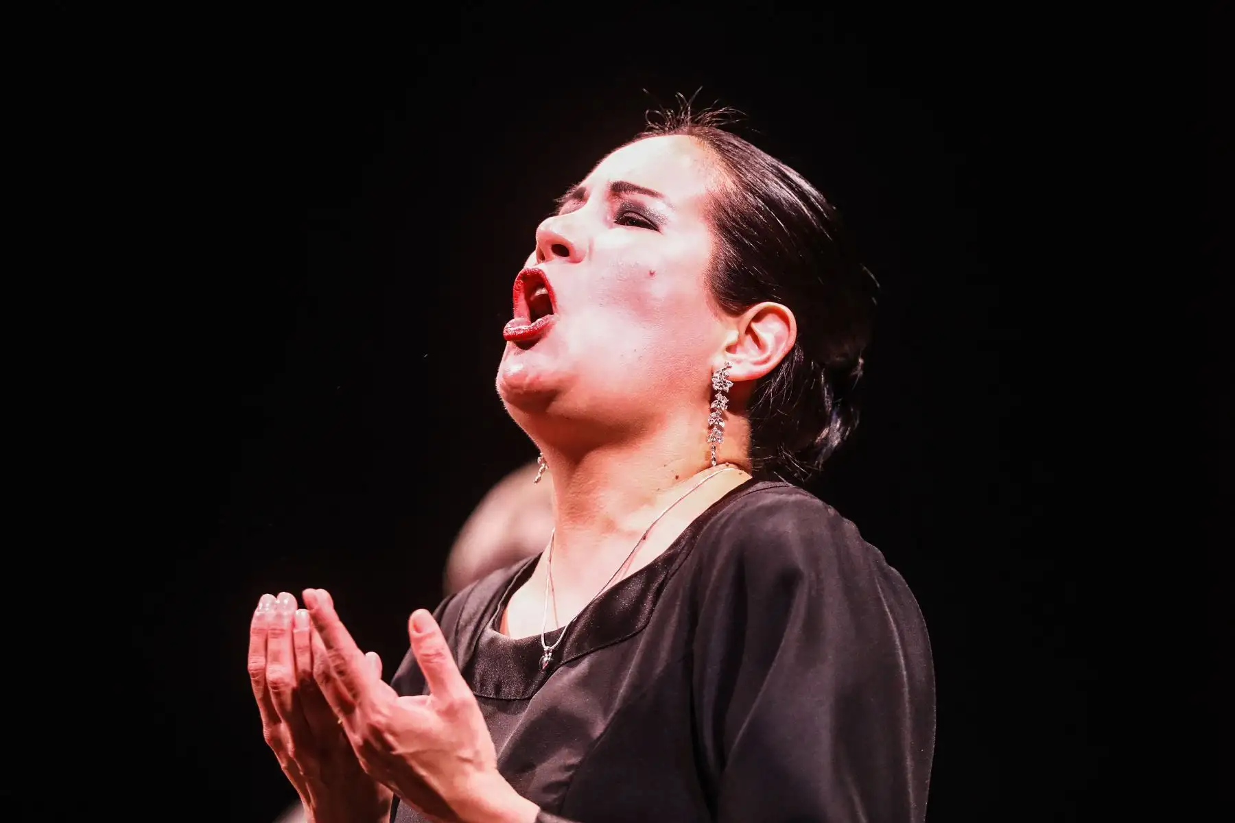 Canto de la Marcha Nacional del Perú por los 203 años del "Himno Nacional del Perú" en el Teatro Segura. Foto: ANDINA/Connie Calderon