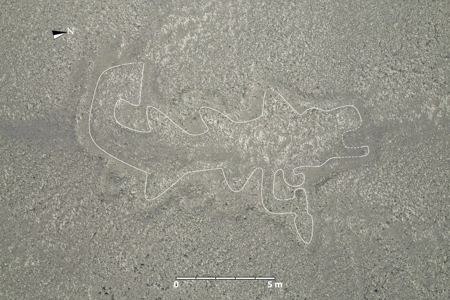 Estos son los nuevos geoglifos descubiertos en la Pampa de Nazca, en la región Ica, por investigadores de la Universidad de Yamagata (Japón), que representan a seres antropomorfos y alusivos a la fauna silvestre, cuyas imágenes se obtuvieron mediante tomas aéreas y también con la ayuda de la IA. Foto: Cortesía Universidad de Yamagata