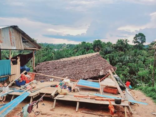 Lluvias intensas y vientos fuertes en el distrito de Nauta, provincia y región Loreto, causaron cuantiosos daños materiales en varias viviendas. ANDINA/Difusión