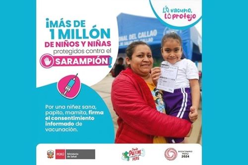 Vacuna contra el sarampión: más de 1 millón de niños ya están protegidos. Foto: ANDINA/Difusión.