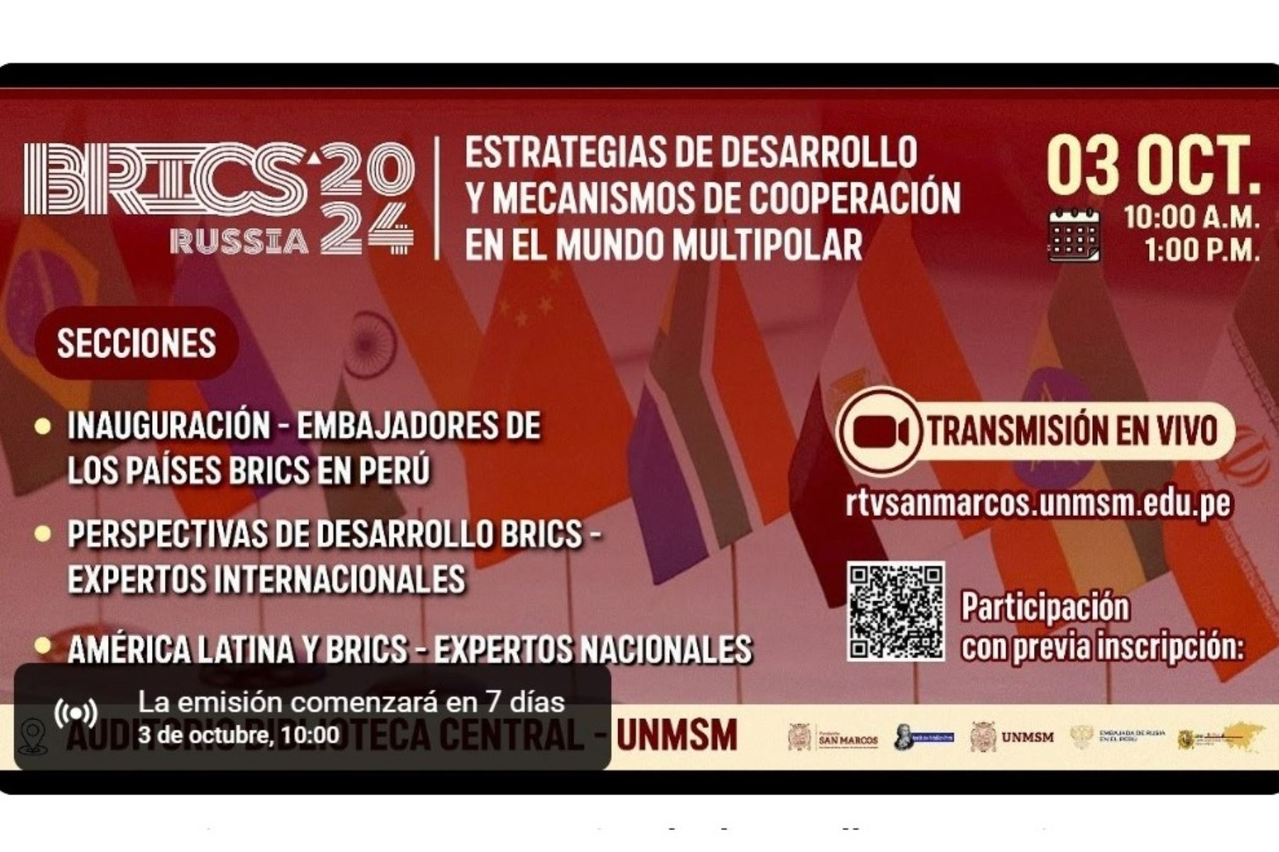 Conversatorio académico será transmitido en las redes sociales de San Marcos.