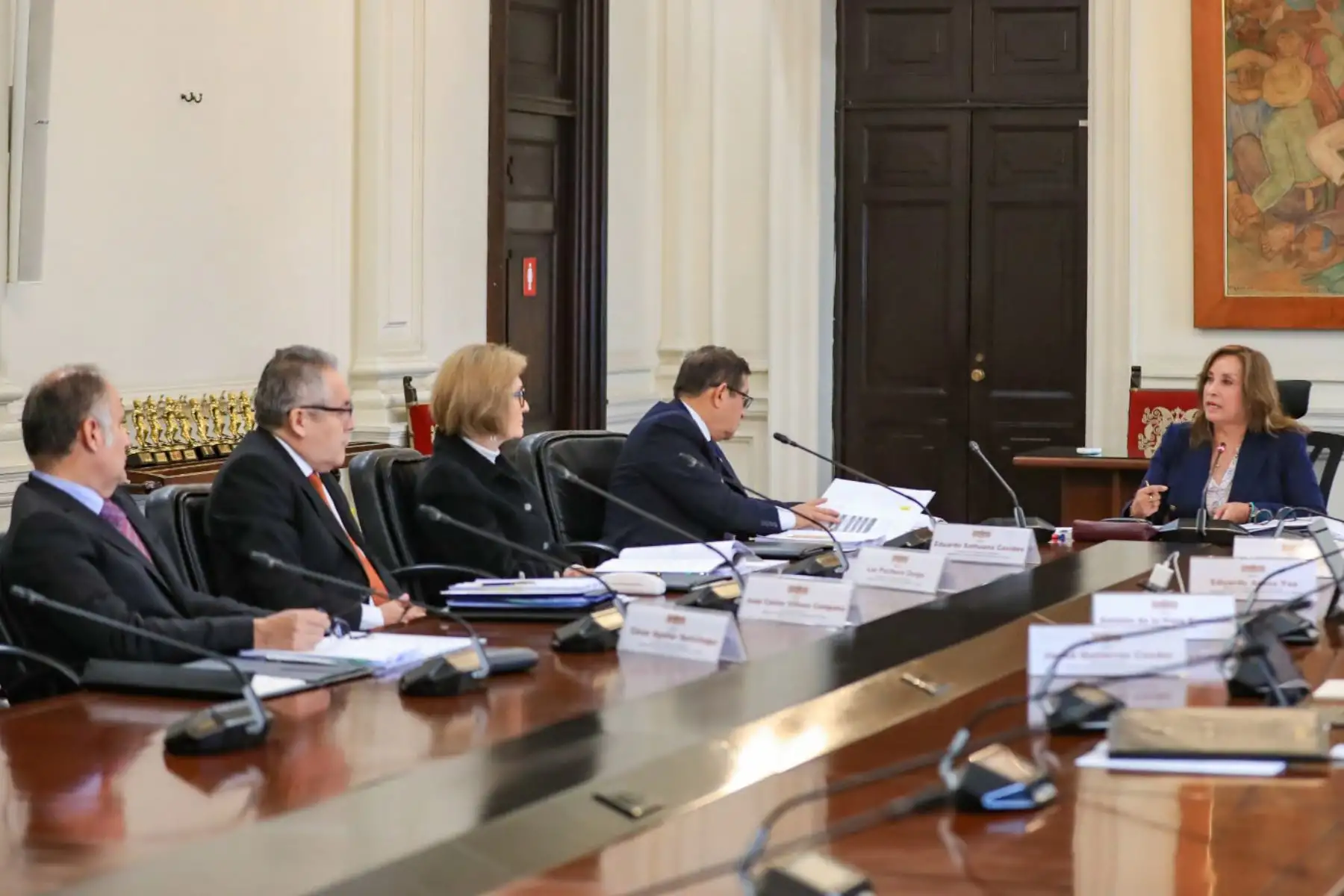 La presidenta de la República, Dina Boluarte, lidera la decimocuarta sesión ordinaria del Consejo para la Reforma del Sistema de Justicia.
Foto: ANDINA/Prensa Presidencia