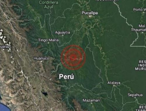 El epicentro del temblor de magnitud 4.0 registrado este mediodía se localizó cerca de la localidad de Codo del Pozuzo, en Huánuco.