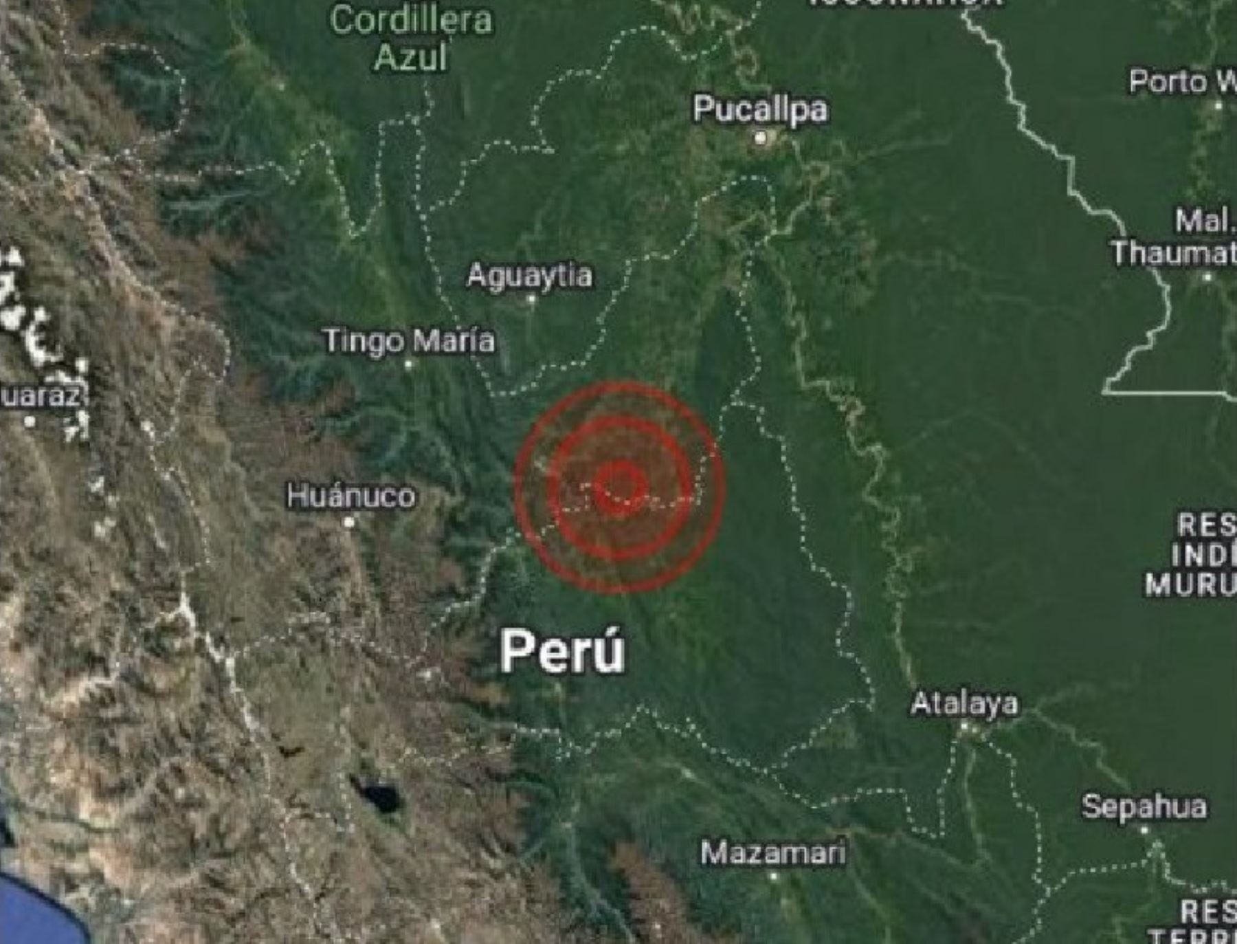 El epicentro del temblor de magnitud 4.0 registrado este mediodía se localizó cerca de la localidad de Codo del Pozuzo, en Huánuco.