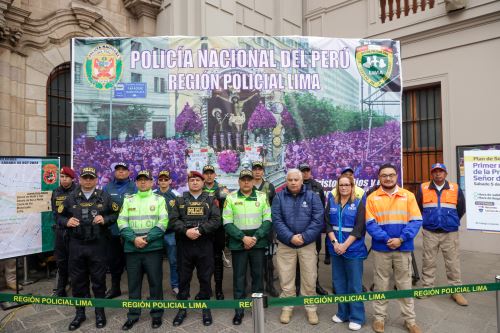 Protocolos de seguridad por la Procesión del Señor de los Milagros. Foto: ANDINA/Luis Iparraguirre