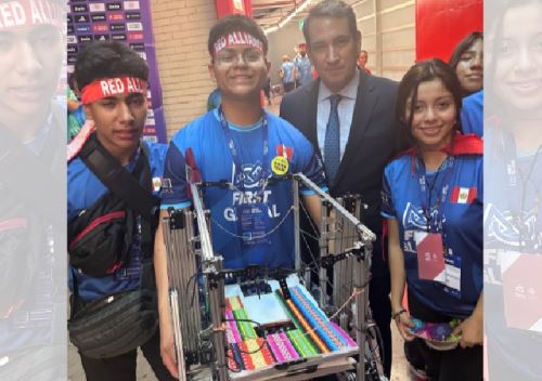 Escolares de Arequipa representaron con éxito al Perú en la competencia mundial de robótica “First Global Challenge 2024” que se desarrolló en Atenas, Grecia. ANDINA/Difusión