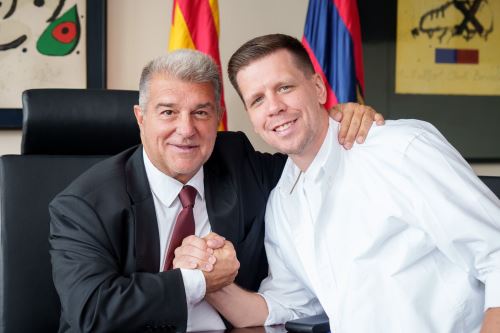 Wojciech Szczesny presentado oficialmente con el Barcelona.