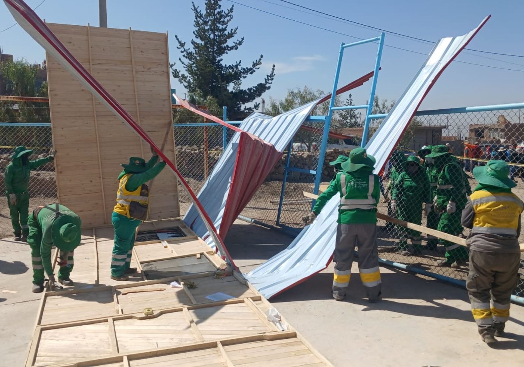 La Municipalidad de Cerro Colorado restituirá el módulo prefabricado en Pronoei que fue destruido a causa de los vientos fuertes que afectó a ese distrito ubicado en Arequipa. ANDINA/Difusión