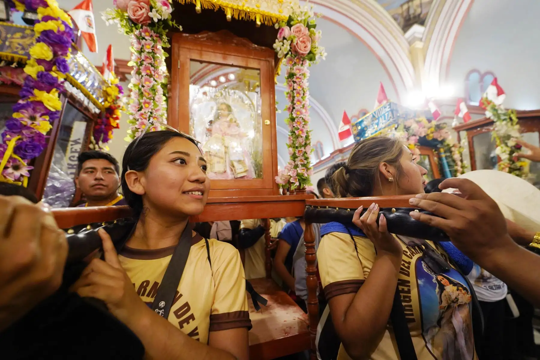 Luego de visitar a la Virgen de Yauca, las vírgenes altareras permanecerán en sus altares, ubicado en la plazuela de Yauca. Foto: ANDINA/Difusión