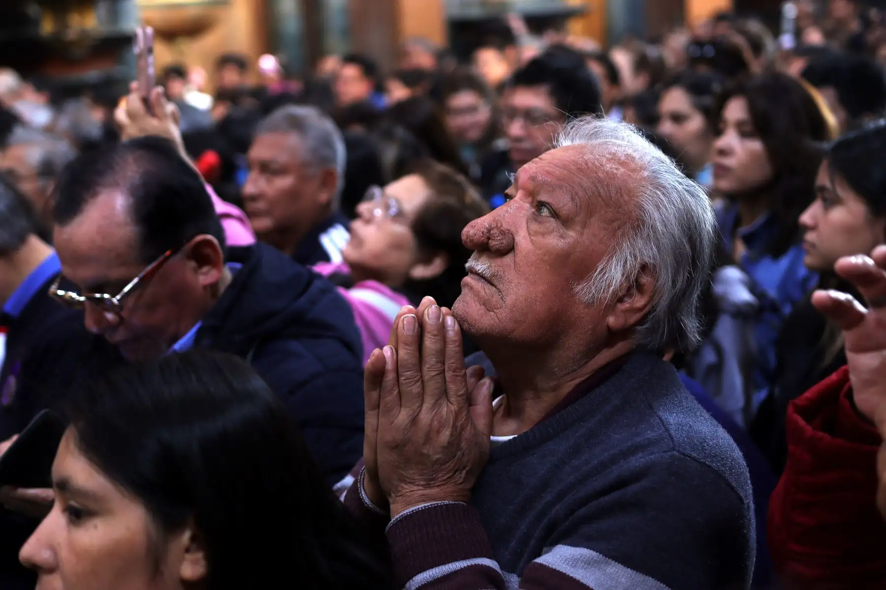 Retratos de la fe al Señor de Los Milagros.
Iglesia Las Nazarenas.
Foto: ANDINA / Lino Chipana.
