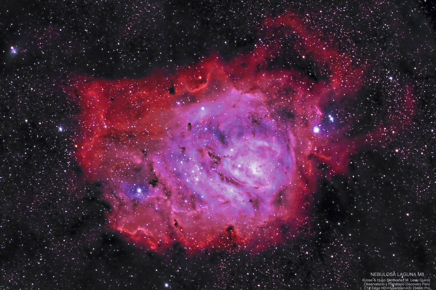 Imagen de la nebulosa Laguna M8, tomada desde el Observatorio y Planetario Discovery Perú de Huancayo, el 29 de agosto del 2019. Foto: José Santivañez / Hugo Santivañez