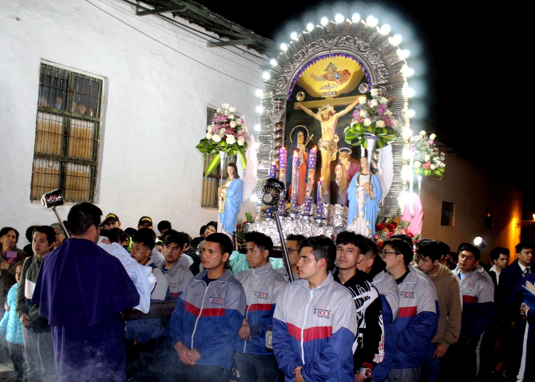 La imagen del Señor de los Milagros visitará el penal de Cajamarca este domingo 13 de octubre como parte de su recorrido procesional programado en octubre en la ciudad de Cajamarca. ANDINA/Difusión