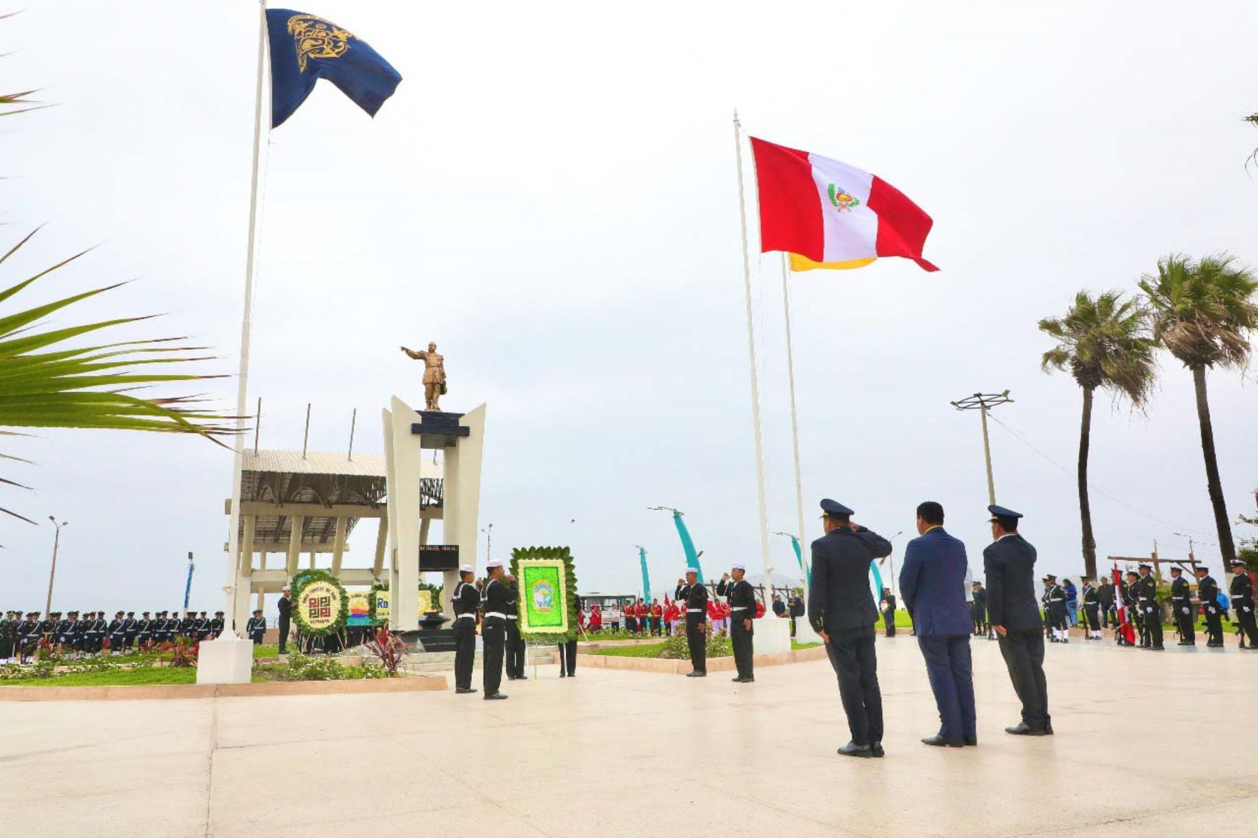 Homenaje al Gran Almirante Miguel Grau Seminario en Chimbote, región Áncash. Foto: ANDINA/Difusión