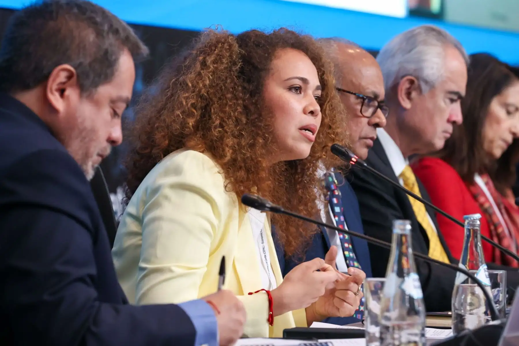 Intervención de Ángela Yesenia Olaya, Ministra de Ciencia, Tecnología e Innovación de Colombia en la Mesa 1 del cuadragésimo período de sesiones de la Comisión  Económica para América Latina (CEPAL)

Foto: ANDINA/Juan Carlos Guzmán Negrini