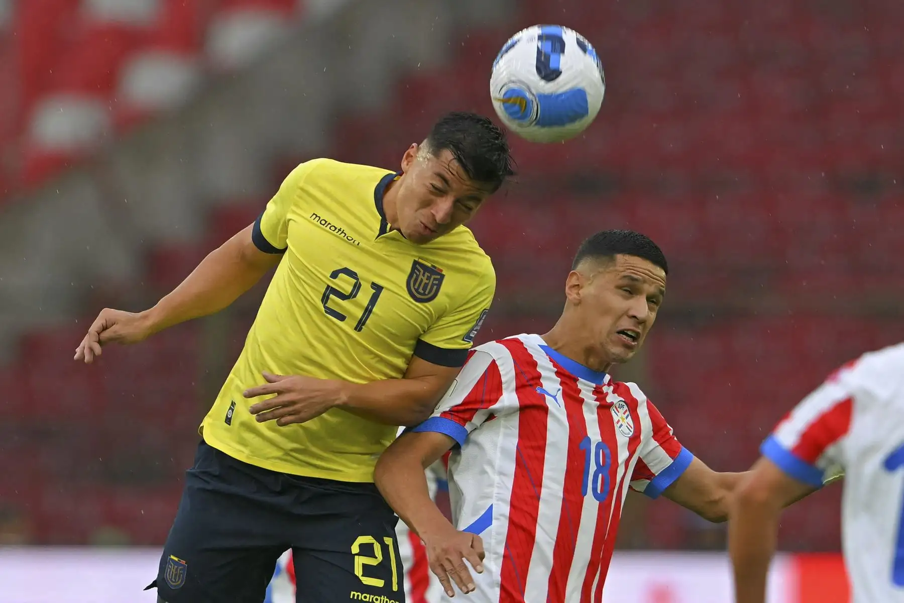 Ecuador, que entre 2020 y 2022 fue dirigido por Gustavo Alfaro, ahora técnico de la escuadra guaraní, fue amo y señor de la posesión del balón. Foto: AFP