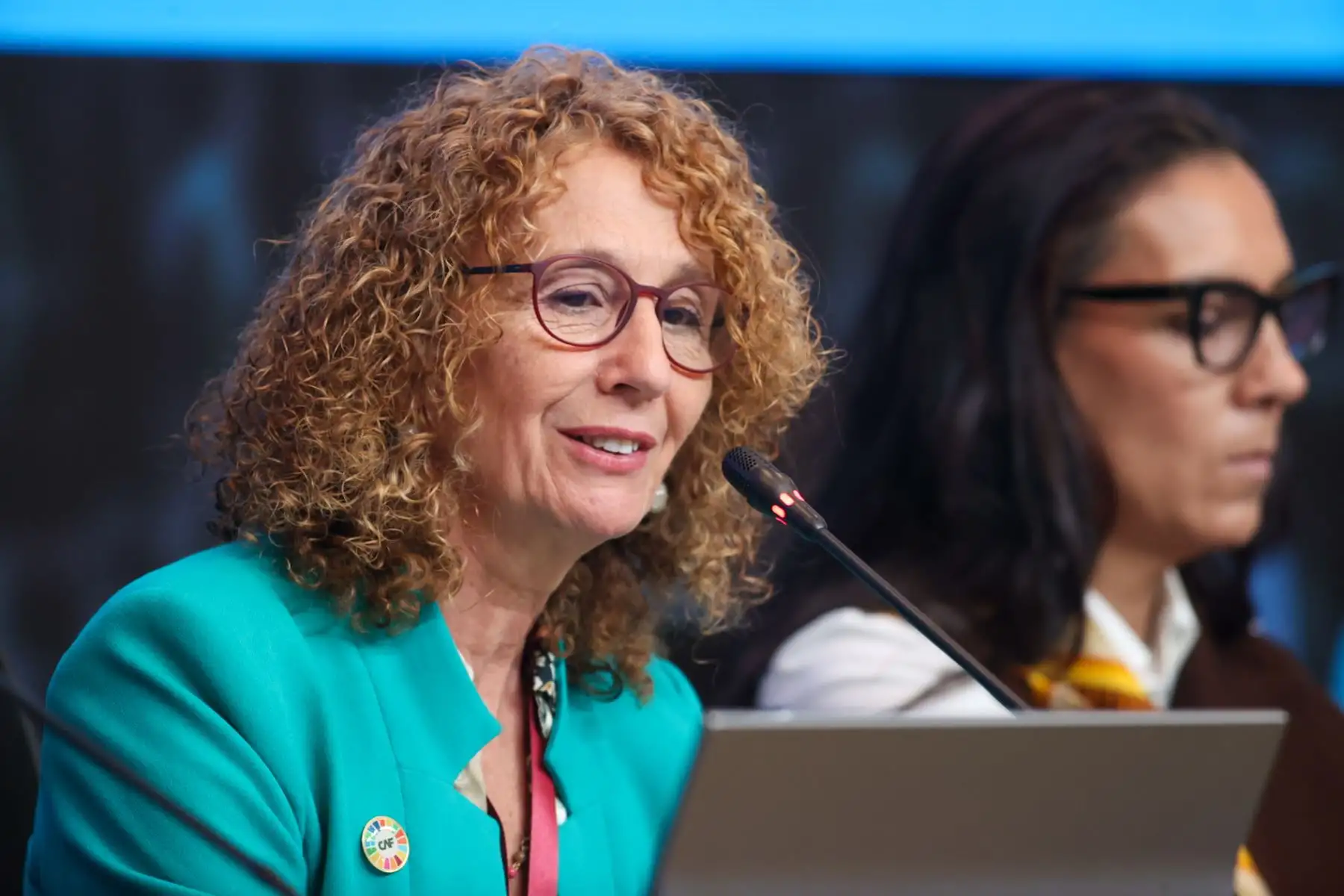 Exposición de Alicia Montalvo, Gerenta de Acción Climática del Banco de Desarrollo de América Latina y el Caribe en la Mesa 4: Cómo promover la sostenibilidad y enfrentar el cambio climático en el marco del cuadragésimo período de sesiones de la CEPAL realizado en Lima.

Foto: ANDINA/Juan Carlos Guzmán Negrini